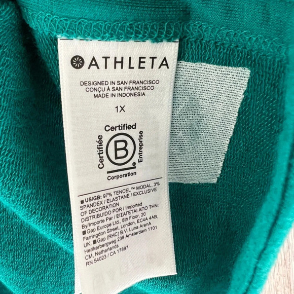Athleta Bliss Crew Neck Soft Athleisure Sweatshirt Chandail Green Size 1X NWOT - Picture 6 of 8